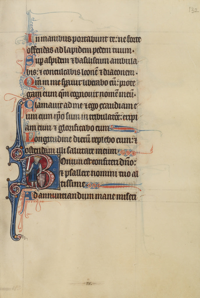 Bute Master:Initial B: David as a Knight, Poster Print Wall Art