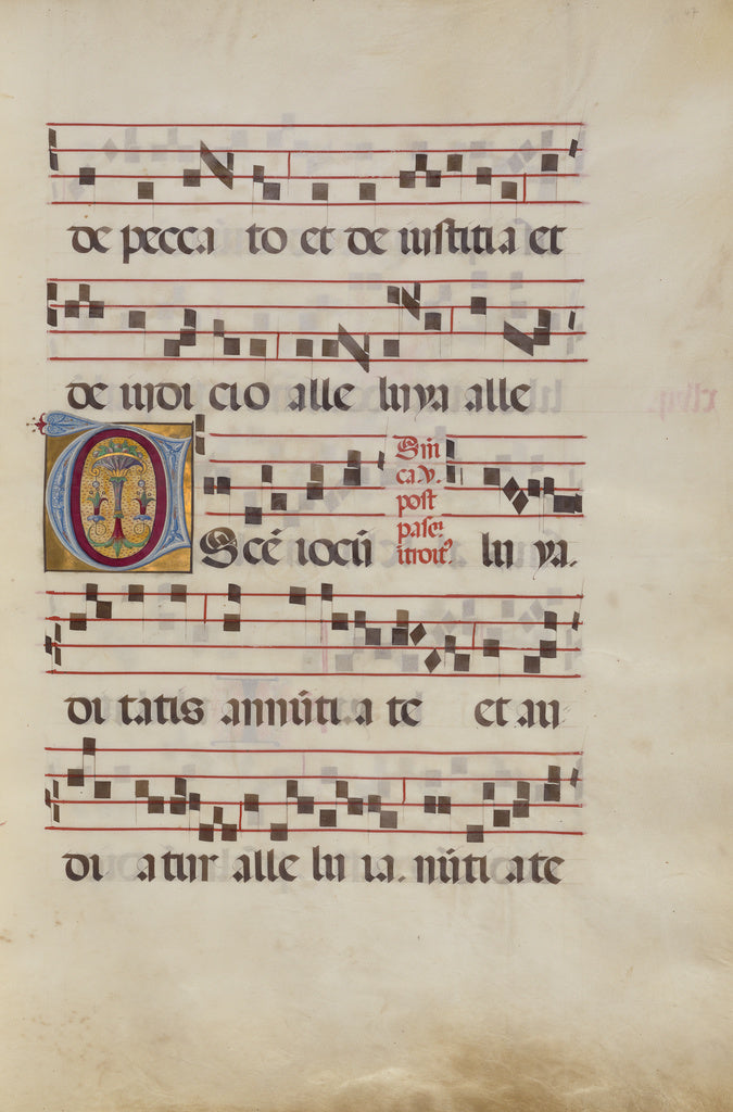 Antonio da Monza:Decorated Initial U, Poster Print Wall Art