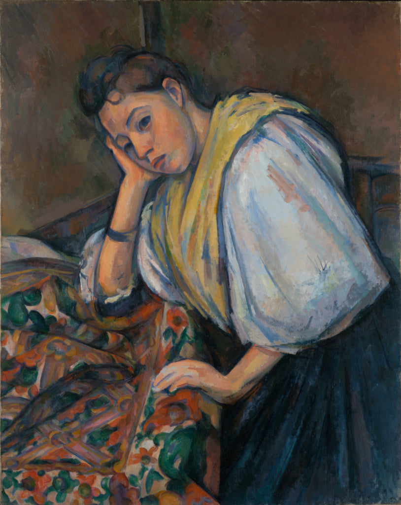 Paul Cézanne:Young Italian Woman at a Table,16x12"(A3)Poster