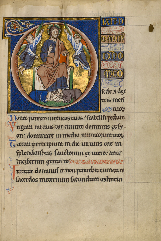 Master of the Ingeborg Psalter:Initial D: Christ Enthroned, Poster Print Wall Art