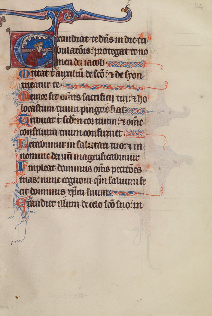 Bute Master:Initial E: David Praying, Poster Print Wall Art