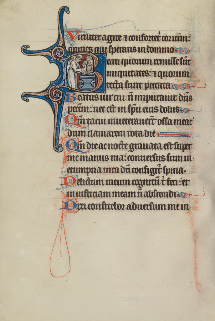 Bute Master:Initial B: A Priest Baptizing a Child, Poster Print Wall Art