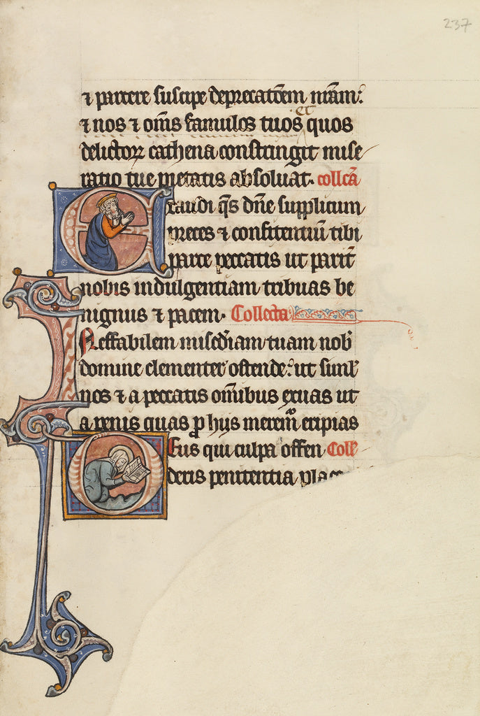 Bute Master:Initial E: David Praying; Initial D: A Female Sa, Poster Print Wall Art