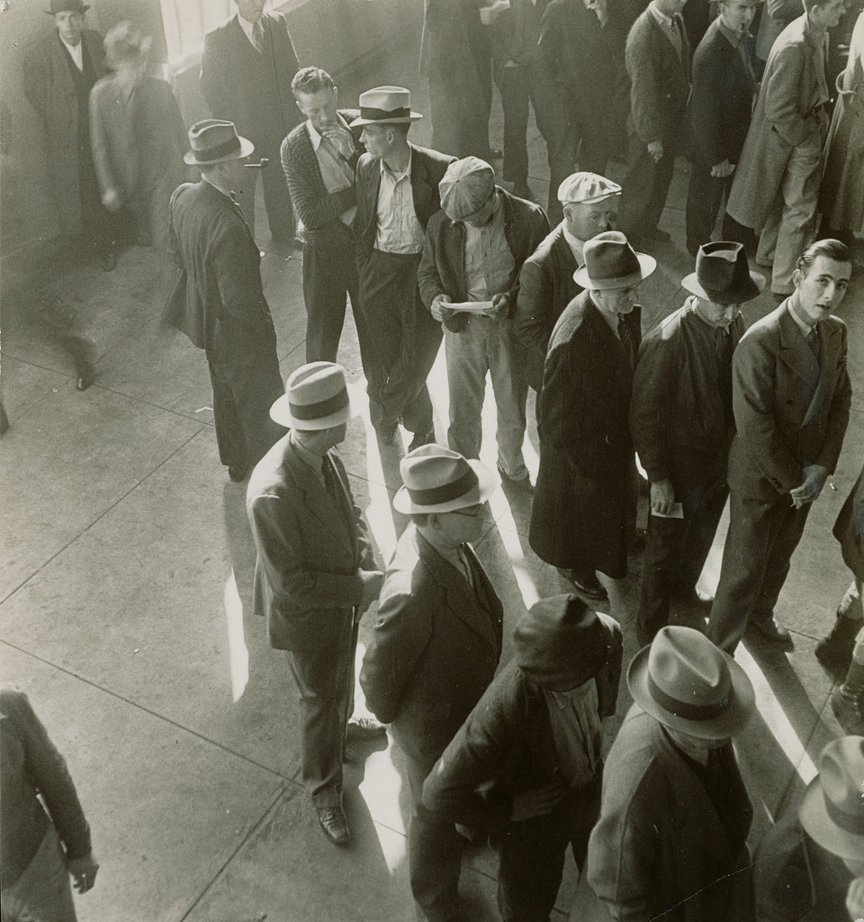 Dorothea Lange:[First Days of Unemployment Compensation in C, Poster Print Wall Art