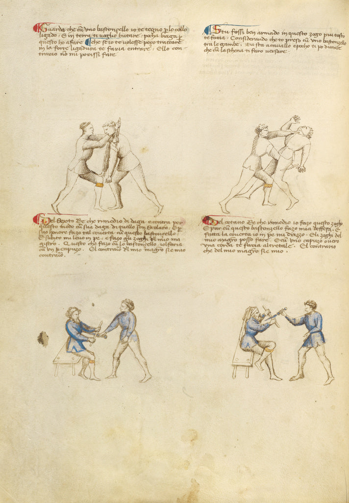 Fiore Furlan dei Liberi da Premariacco:Combat with Rondel an, Poster Print Wall Art