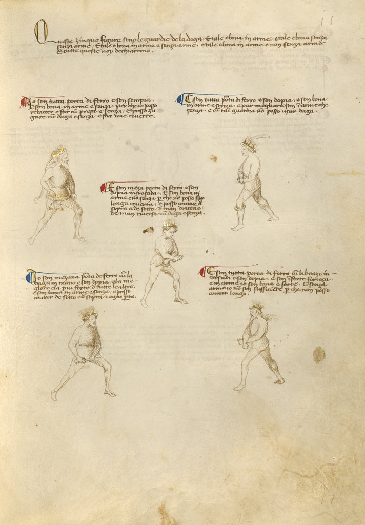 Fiore Furlan dei Liberi da Premariacco:Combat with Dagger, Poster Print Wall Art
