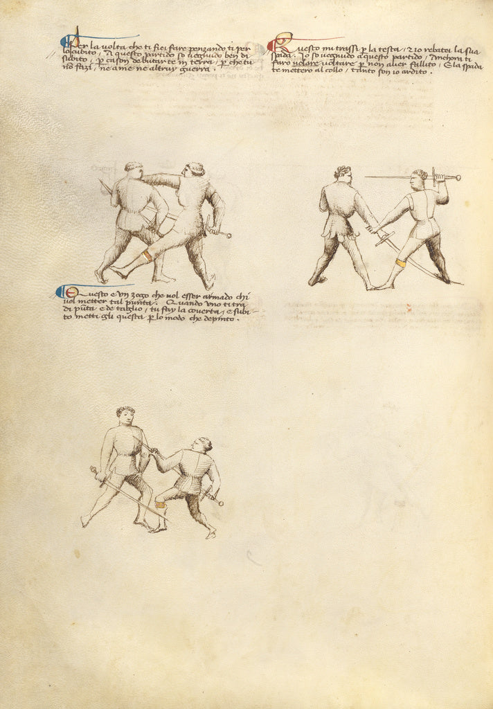 Fiore Furlan dei Liberi da Premariacco:Combat with Sword, Poster Print Wall Art