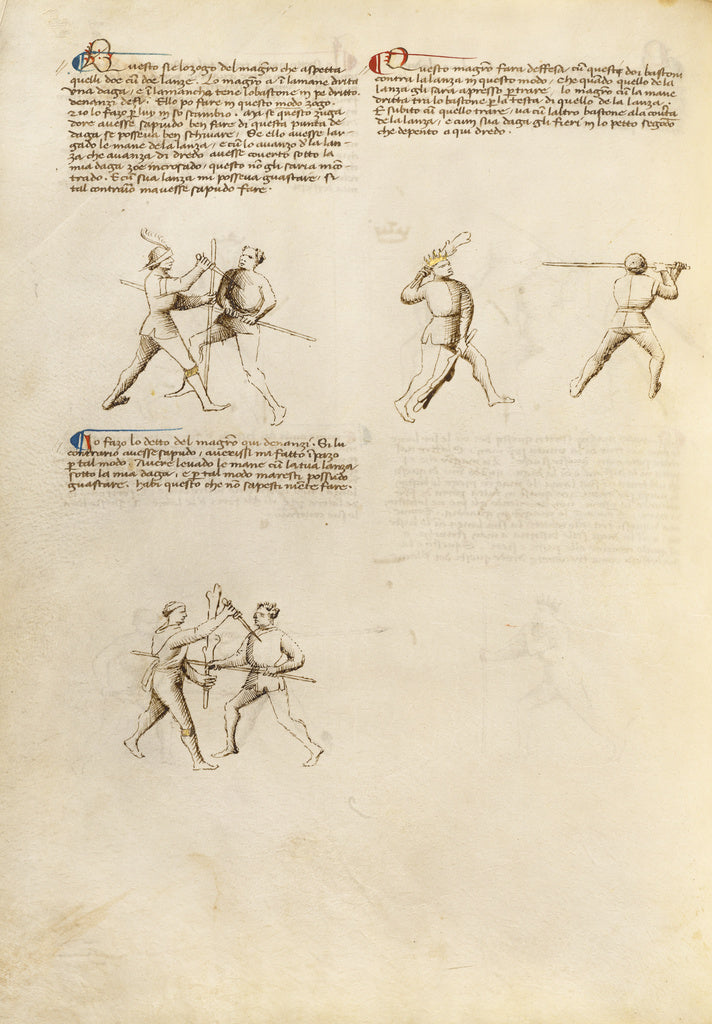 Unknown:Combat with Dagger and Staff, Poster Print Wall Art