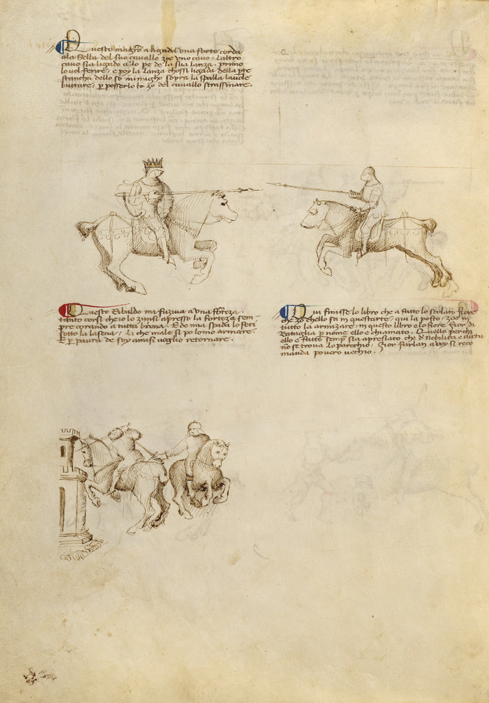 Fiore Furlan dei Liberi da Premariacco:Equestrian Combat wit, Poster Print Wall Art