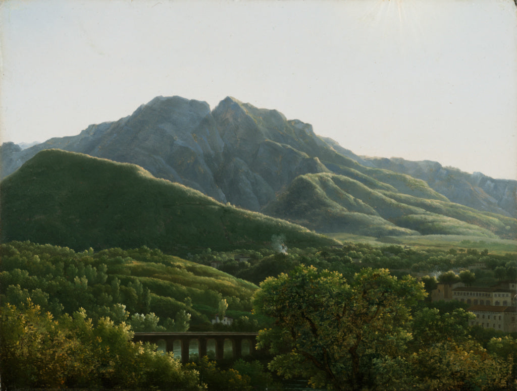 Jean-Joseph-Xavier Bidauld:View of the Bridge and Part of th, Poster Print Wall Art