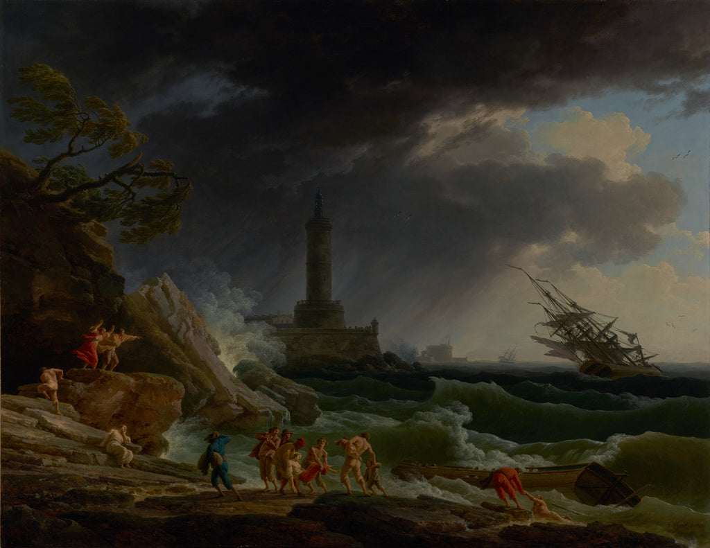Claude-Joseph Vernet:A Storm on a Mediterranean Coast, Poster Print Wall Art