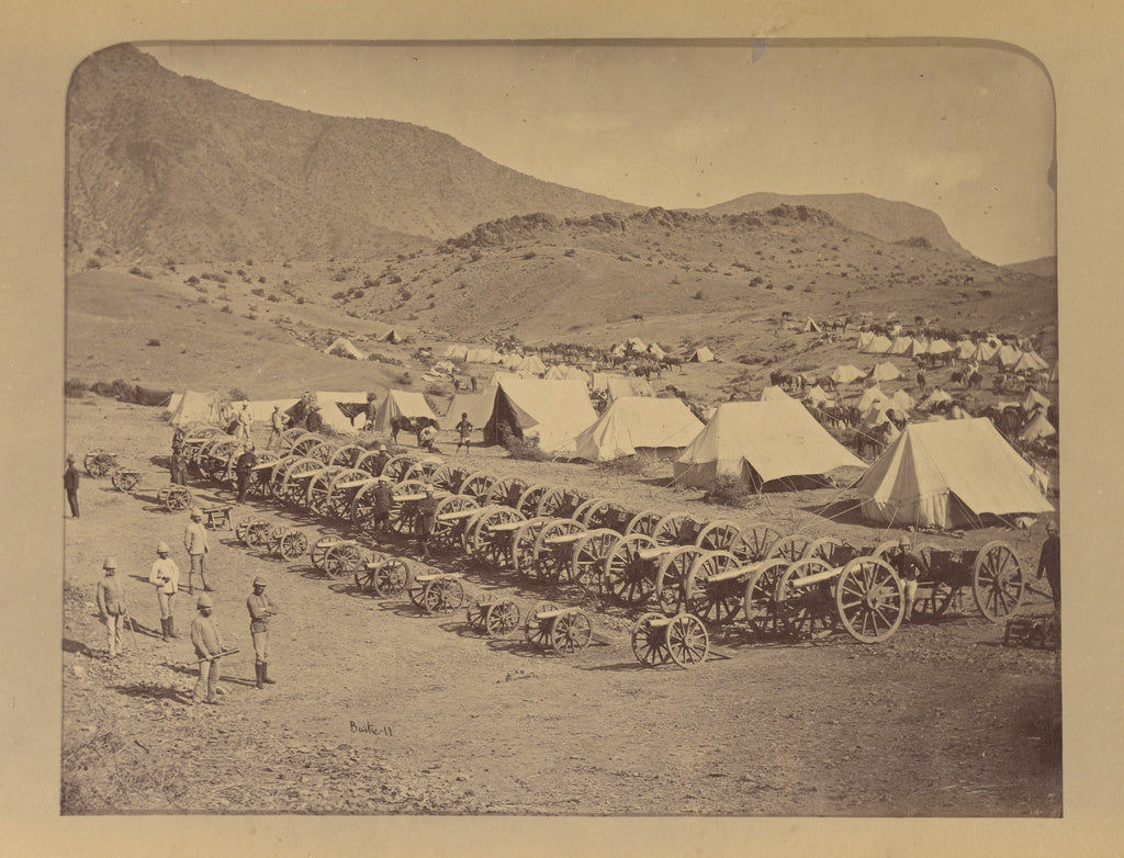John Burke:Captured Guns from Ali Musjid parked on Shergai H, Poster Print Wall Art