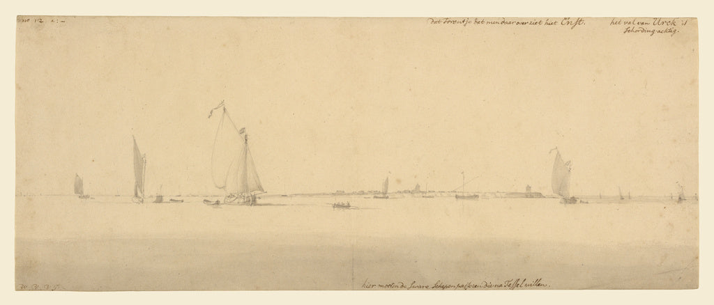 Willem van de Velde the Younger:Calm Sea, Poster Print Wall Art