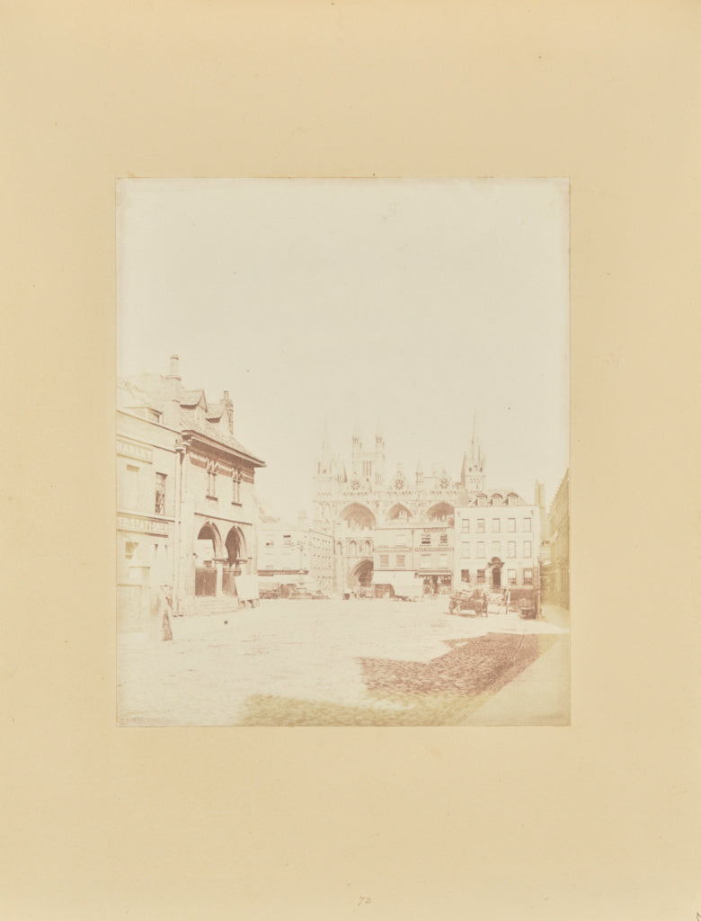 Samuel Buckle:Market Place and Cathedral, Peterborough, Poster Print Wall Art