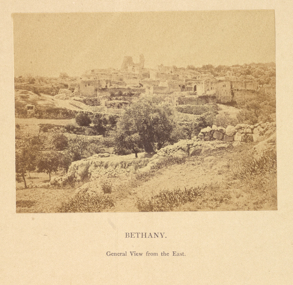 Francis Bedford:Bethany, General View from the East, Poster Print Wall Art