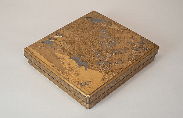 ,Writing Box with Cranes,Pines,Plum Blossoms,and,Classic Ming China Image,16x12"(A3) Poster