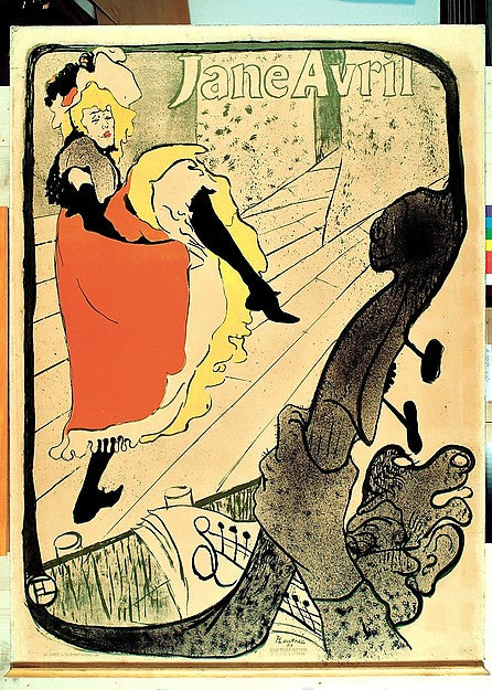 Jane Avril 1893-Henri de Toulouse-Lautrec, Poster Print Wall Art
