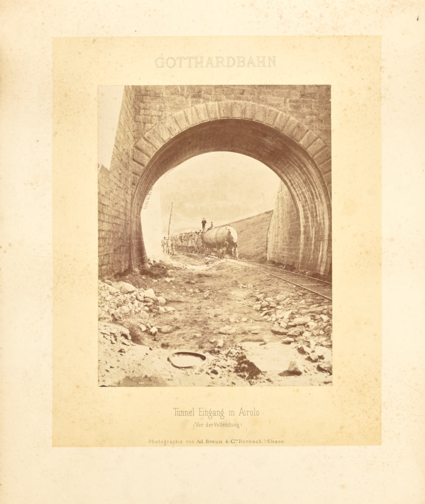 Adolphe Braun & Cie:Gotthardbahn: Tunnel Eingang in Airolo (, Poster Print Wall Art