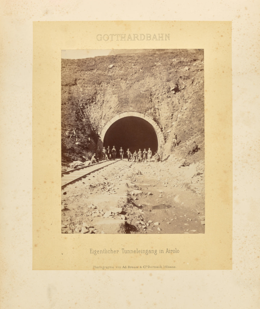 Adolphe Braun & Cie:Gotthardbahn: Eigentlicher Tunneleingang, Poster Print Wall Art