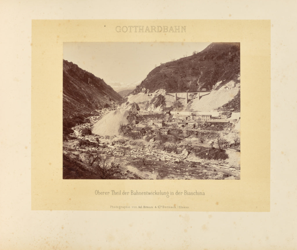 Adolphe Braun & Cie:Gotthardbahn: Oberer Theil der Bahnentwi, Poster Print Wall Art