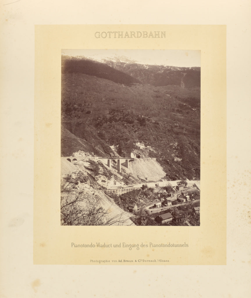 Adolphe Braun & Cie:Gotthardbahn: Pianotondo-Viaduct und Ein, Poster Print Wall Art