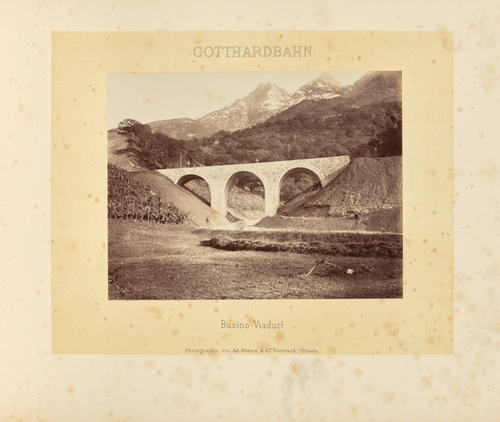 Adolphe Braun & Cie:Gotthardbahn: Busino-Viaduct, Poster Print Wall Art