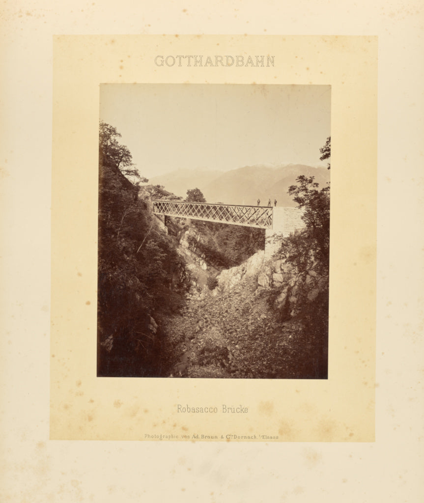 Adolphe Braun & Cie:Gotthardbahn: Robasacco Brücke, Poster Print Wall Art