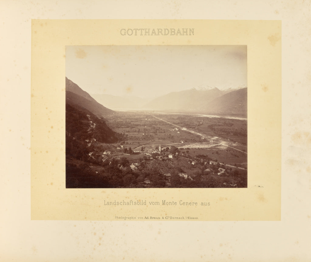 Adolphe Braun & Cie:Gotthardbahn: Landschaftsbild vom Monte , Poster Print Wall Art