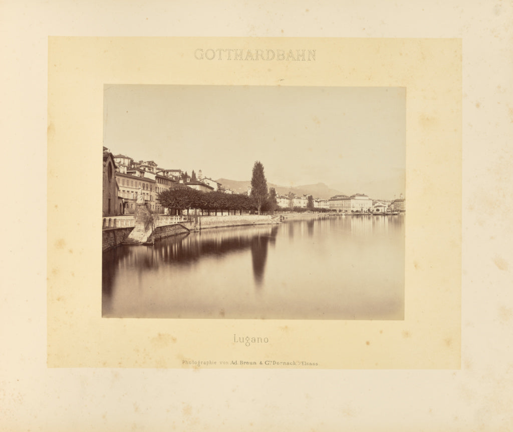 Adolphe Braun & Cie:Gotthardbahn: Lugano, Poster Print Wall Art