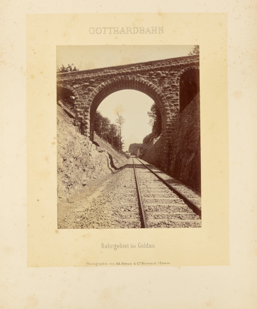 Adolphe Braun & Cie:Gotthardbahn: Bahngebiet bei Goldau, Poster Print Wall Art