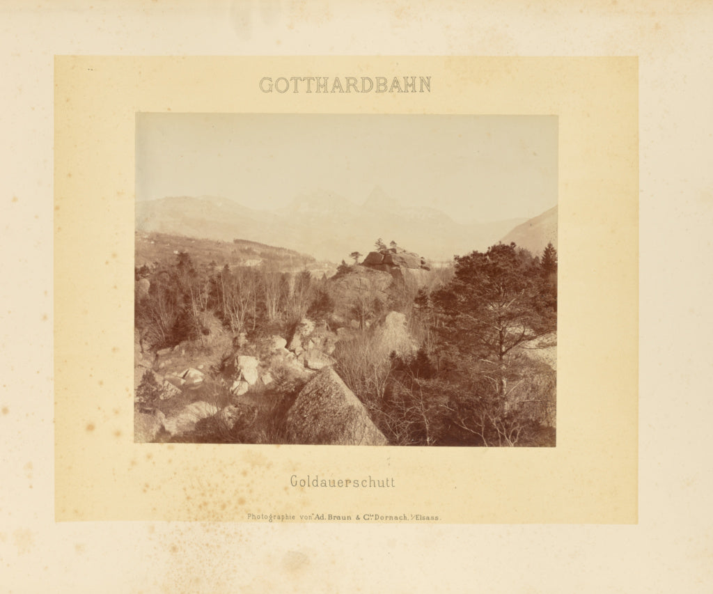 Adolphe Braun & Cie:Gotthardbahn: Goldauerschutt, Poster Print Wall Art