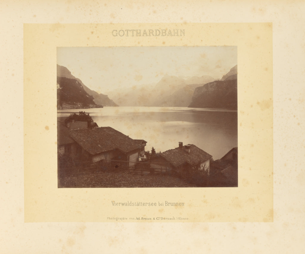 Adolphe Braun & Cie:Gotthardbahn: Vierwaldstättersee bei Br, Poster Print Wall Art