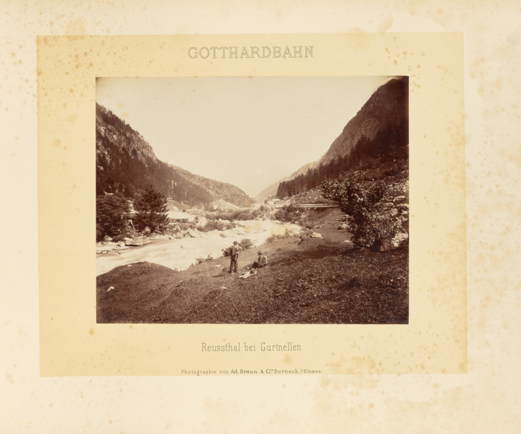 Adolphe Braun & Cie:Gotthardbahn: Reussthal bei Gurtnellen, Poster Print Wall Art