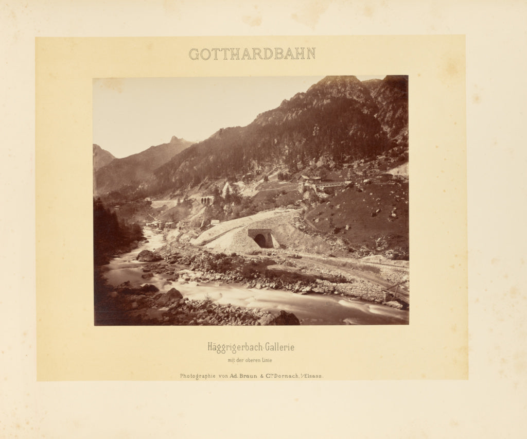 Adolphe Braun & Cie:Gotthardbahn: Häggrigerbach-Gallerie mi, Poster Print Wall Art