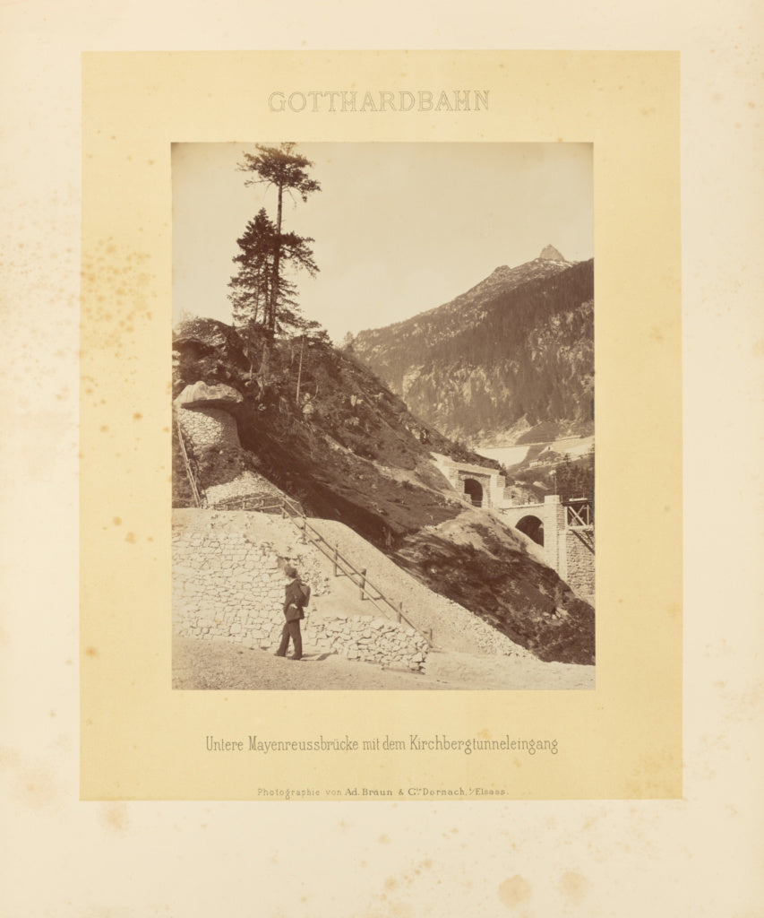 Adolphe Braun & Cie:Gotthardbahn: Untere Mayenreussbrücke m,16x12"(A3)Poster
