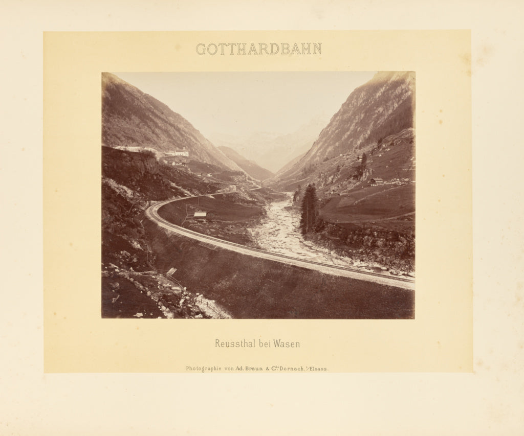 Adolphe Braun & Cie:Gotthardbahn: Reussthal bei Wasen, Poster Print Wall Art