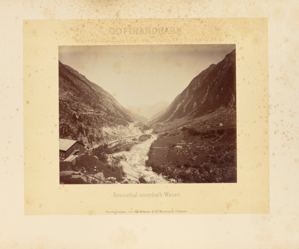 Adolphe Braun & Cie:Gotthardbahn: Reussthal unterhalb Wasen, Poster Print Wall Art