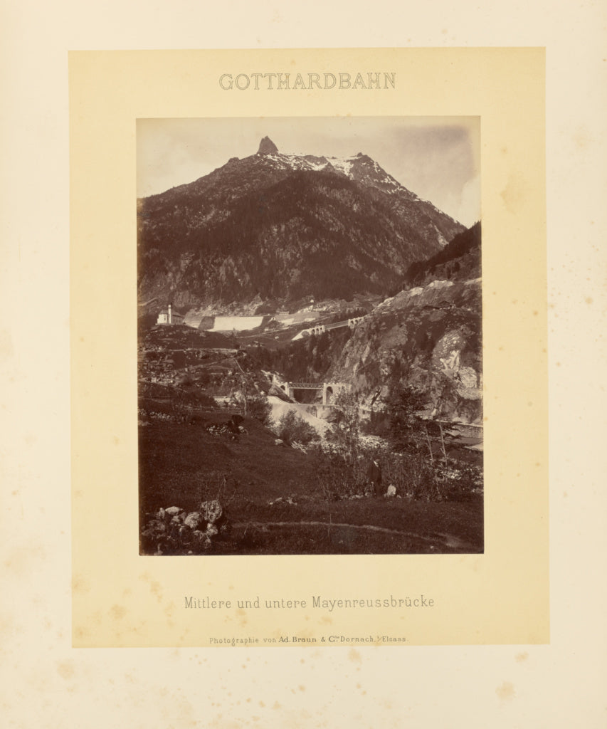 Adolphe Braun & Cie:Gotthardbahn: Mittlere und untere Mayenr, Poster Print Wall Art