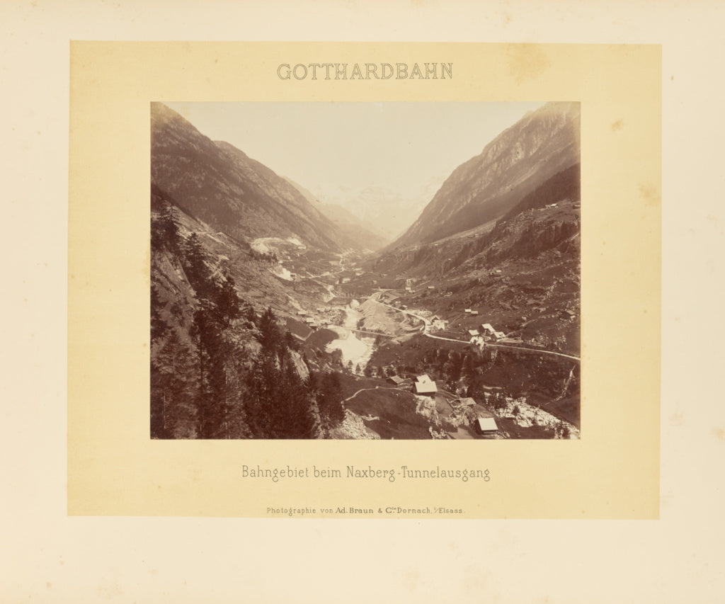 Adolphe Braun & Cie:Gotthardbahn: Bahngebiet beim Naxberg-Tu, Poster Print Wall Art