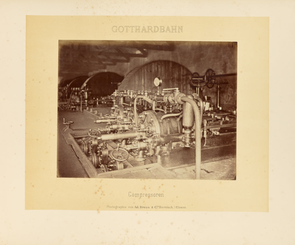 Adolphe Braun & Cie:Gotthardbahn: Compressoren, Poster Print Wall Art