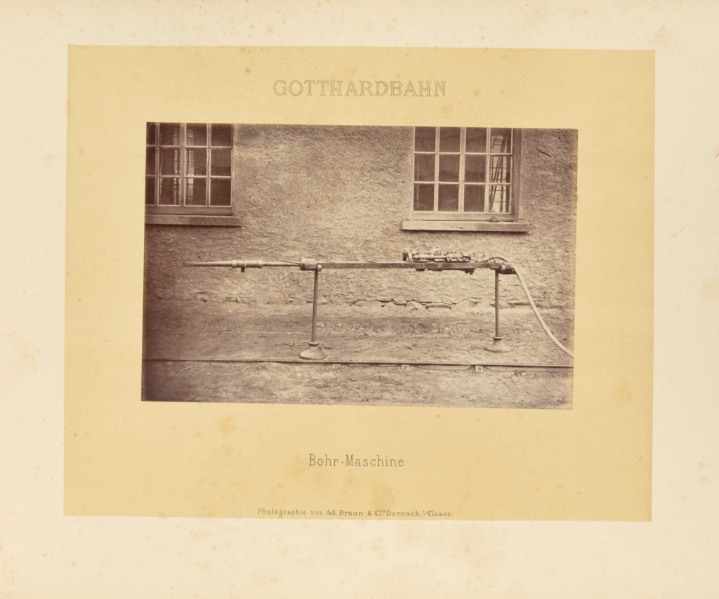 Adolphe Braun & Cie:Gotthardbahn: Bohr-Maschine, Poster Print Wall Art