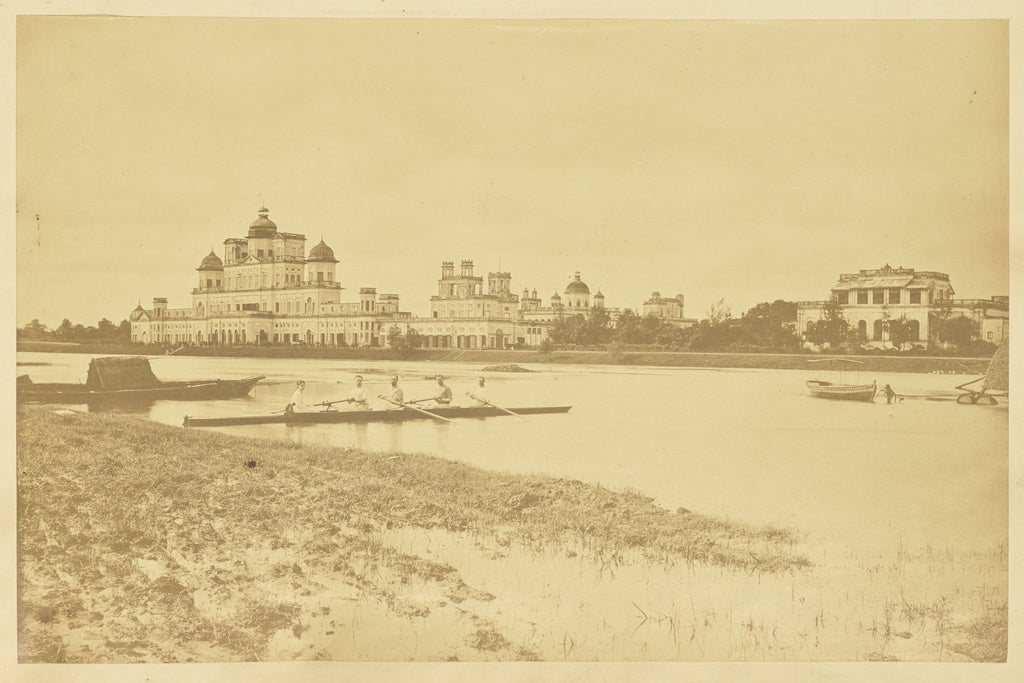 Unknown:[Chattar Manzil, with Men Rowing on the Gomti River,, Poster Print Wall Art