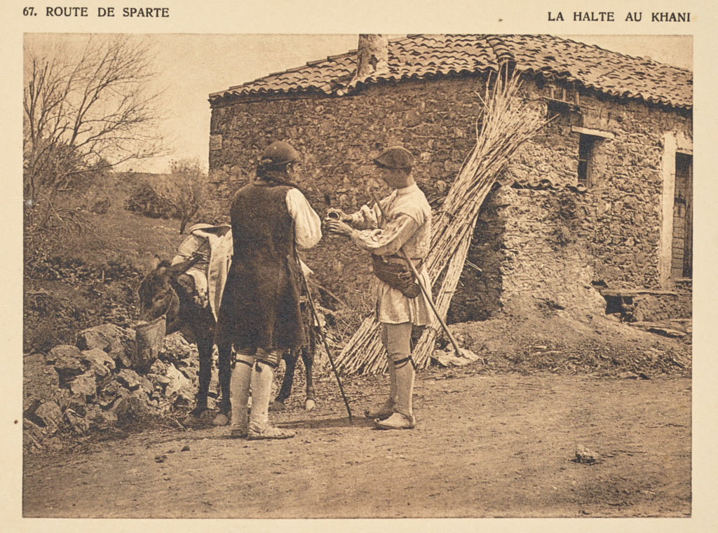 Frédéric Boissonnas:Route de Sparte. La halte au khani, Poster Print Wall Art