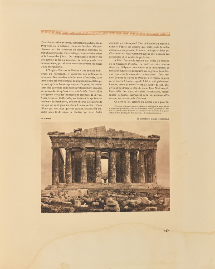 Frédéric Boissonnas:Athènes. Le Parthénon. Façade occid, Poster Print Wall Art