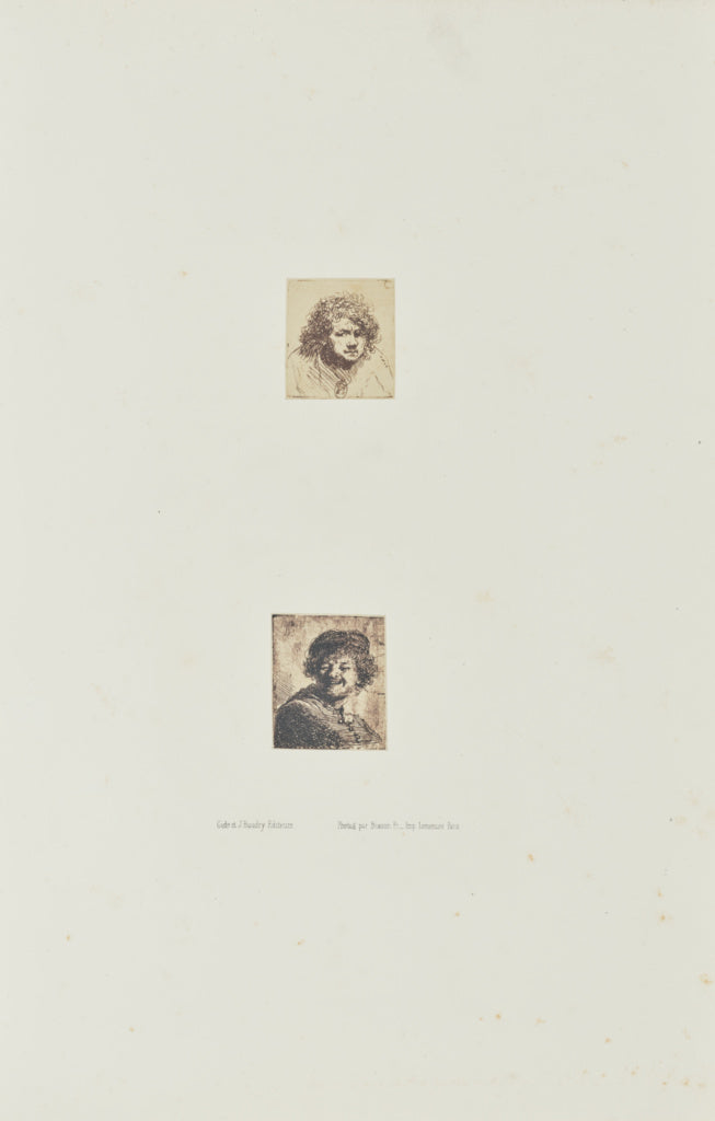 Bisson Frères:[Two etchings by Rembrandt: "Self Portrait Le, Poster Print Wall Art