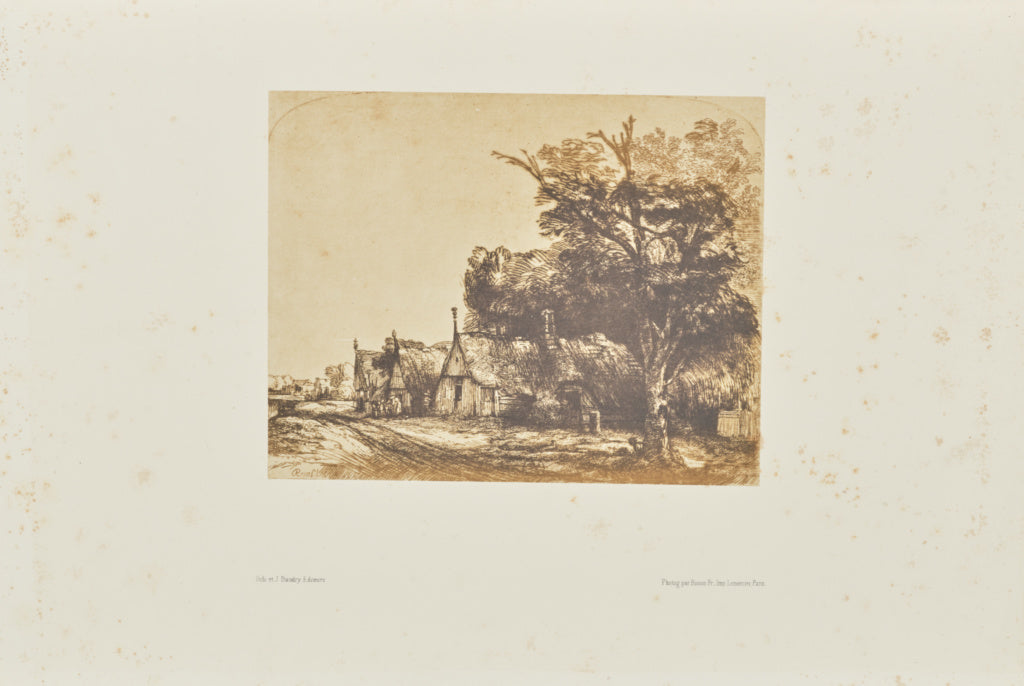 Bisson Frères:[Landscape with three gabled cottages beside , Poster Print Wall Art