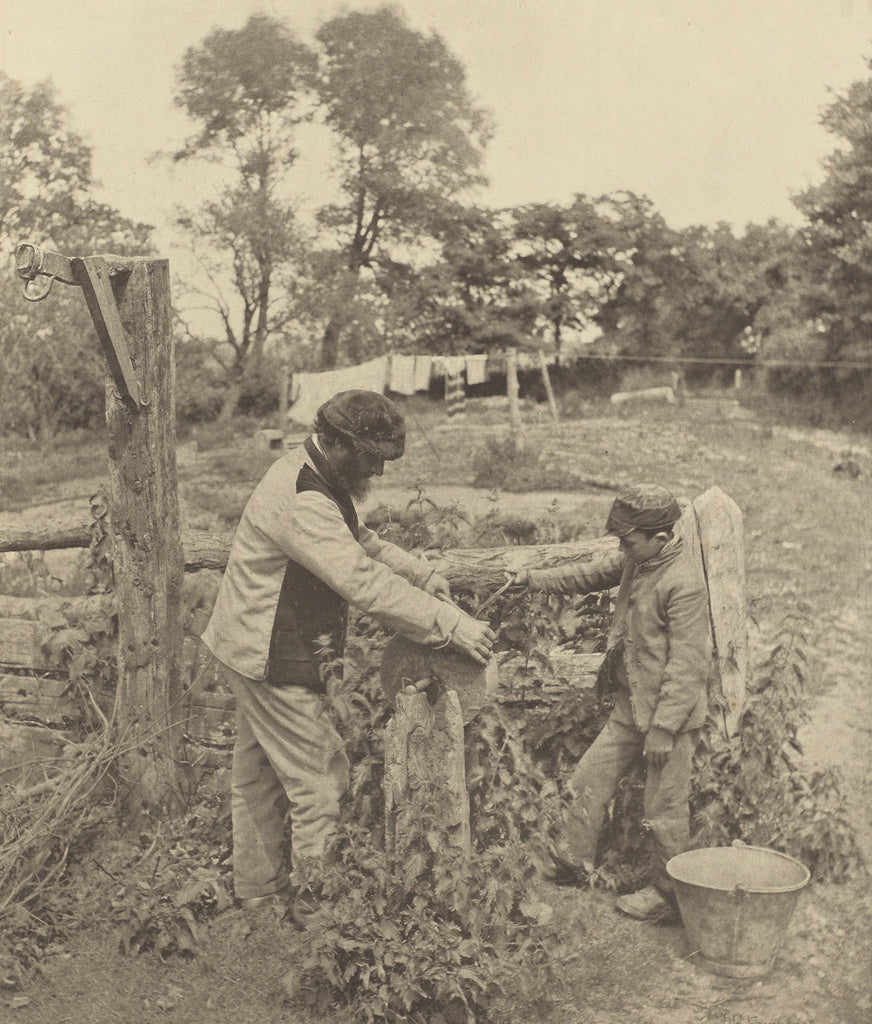 Peter Henry Emerson:At the Grindstone - a Suffolk Farmyard, Poster Print Wall Art