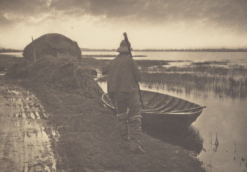 Peter Henry Emerson:Marshman Going to Cut Schoof-Stuff, Poster Print Wall Art