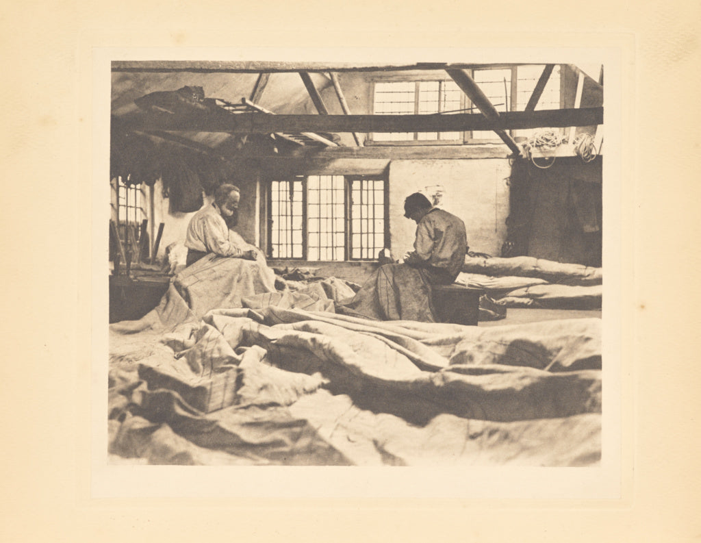 Peter Henry Emerson:In a Sail-Loft, Poster Print Wall Art