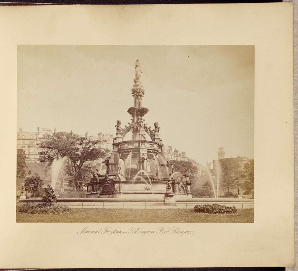 Thomas Annan:Memorial Fountain in Kelvingrove Park, Glasgow, Poster Print Wall Art